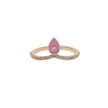 cute lovely enamel  ring rose gold color pink white red eyes lucky turkish  fing - £8.94 GBP