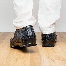 genuine caiman crocodile fashion sneaker Shoes Kratos Black image 6