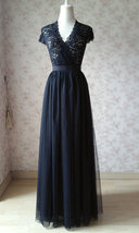 BLACK Long Maxi Tulle Skirt Women Plus Size High Waisted Holiday Tulle Skirt image 10