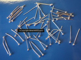 BALL HEAD PINS Lt Rose Gold plt Jewelry dangle head pins 3/4 in 50pcs FPS161 - £2.30 GBP