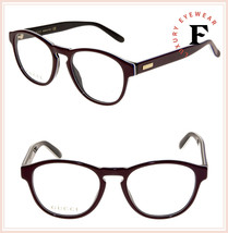 GUCCI 0273 Burgundy Black White Clubmaster Unisex Eyeglasses 50mm GG0273O - £135.69 GBP