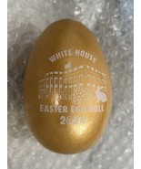 BIDEN WHITE HOUSE 2024 GOLD LARGE WOOD EGG DEMOCRAT w BOX RABBIT BUNNY L... - $21.15