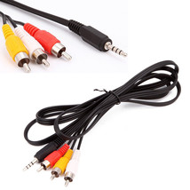 4Ft Av 3.5Mm Jack Plug To 3 Rca Male Camcorder Video Audio Adapter Cable Dc - £12.57 GBP