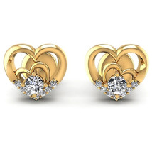 Wind Love Heart Stud Earrings  Heart-Like Buckle Exquisite Women&#39;s Earrings Simp - £7.98 GBP