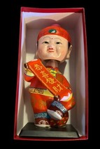 Vintage Rare Beautiful Chinese Man w Banner Bobble Nodder Ceramic Bobble... - £16.92 GBP