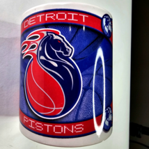 Detroit Pistons Discontinued Horse Logo Coffee Mug Cup Red Blue Basketball 4in - £16.07 GBP