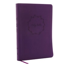 NKJV, Value Thinline Bible, Large Print, Leathersoft, Purple, Red Letter, - £19.97 GBP