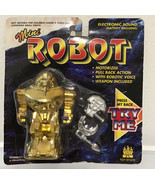 Vtg 1993 Toy State No 8000 Mini Robot Motorized Robotic Voice Gold Color... - $63.70