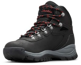 Columbia Women Newton Ridge Plus Waterproof Hiking Boot Black/Red Wide BK3783 - £39.54 GBP