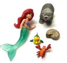 Disney The Little Mermaid Ariel Sebastian Flounder Set of 5 Figure - £5.53 GBP