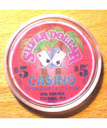 (1) $5. Silver Dollar Casino Chip - 6th Avenue - Tacoma, Washington - 2005 - $146.41 MXN