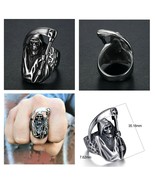 Anarchy Sons of Gunamis Ring Grim Reaper Skull 316L Stainless Complete S... - £14.36 GBP