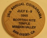 Vintage Scottish Rite Temple Mission Valley Wooden Nickel San Diego Cali... - $5.93