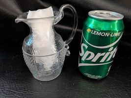 Boston Sandwich Verre Transparent 6 IN Cruche Mma Reproduction Blown Tro... - $51.96