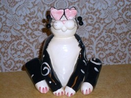 Amy Lacombe WhimsiClay Clay Art Cat Figurine Annaco Creations Large 7.5 inch - £27.52 GBP
