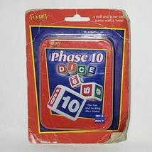 VTG Phase 10 Dice Game Fundex 2002 Red Tin Box 2721 Sealed On Card With Wear - £39.24 GBP