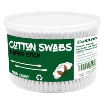 Cotton Swabs with Paper Sticks 500ct，Double Tipped Natural Cotton Buds - $11.00