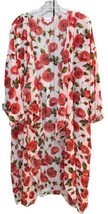 NWT LuLaRoe XL White Coral Pink Orange Green Floral Shirley Long Duster ... - £38.01 GBP