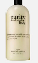 Philosophy Purity Made Simple Body 3-in-1 Shower Bath Shave Gel 32oz NEW... - $1,475.87 MXN