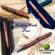 Engraved Wood Pen from Re-claimed Wood Made In Australia Great Personali... - £33.81 GBP