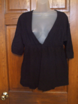 Old Navy Black V-Neck Baby Doll Top - Size M - £12.50 GBP