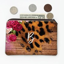 Animal Print Feline : Gift Coin Purse Flower Rose Personalized Name Initial Anim - £7.90 GBP