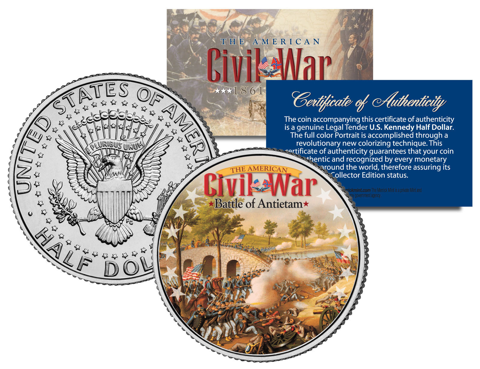 American Civil War BATTLE OF ANTIETAM JFK Kennedy Half Dollar U.S. Coin - $12.16