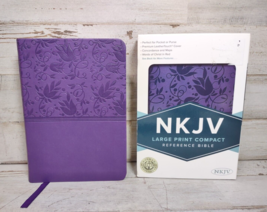 Holman NKJV Large Print Compact Reference Bible Pocket Size Purple Flowe... - $16.63