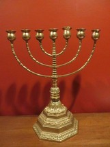 Brutalist Menorah Judaica Candelabra Temple Knesset Bronze 15&quot; Tall Deta... - £320.80 GBP