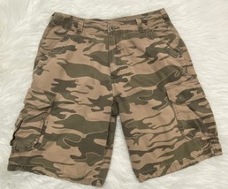 VAL SURF Camouflage Cargo Shorts Men&#39;s Size 30 Flat Front, 100% Cotton - $10.89