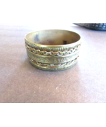Vtg Solid Brass Bangle Bracelet Brass/Copper Chain Link Pattern 1.25&quot;W L29 - €12,76 EUR