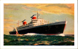Vintage Ship Postcard New S. S. United States Luxury Ship New York to Europe - £3.89 GBP
