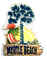 Myrtle Beach South Carolina with Palm Tree Fridge Magnet - £6.42 GBP