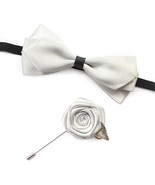 Silver Bow Tie with Buttonhole - $35.62 CAD