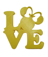 LOVE Word Quote With Minnie Mouse Face Head Yellow Home Decor Made in US... - £6.38 GBP