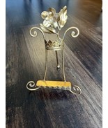 Vintage Italian Gilt Tole Roses Floral Table Easel Made In Italy - $562.03 MXN