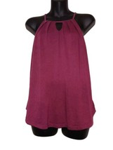 Francesca Colection Alya Women&#39;s Top Hatler-neck Burgundy Red Back Key-h... - $17.77