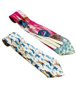 Lands’ End Vintage Sports Ties Yellow Golf Red Baseball 2 Neckties Silk ... - $24.29