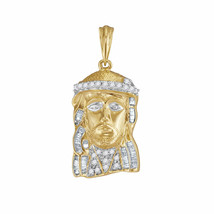 10k Yellow Gold Mens Round Diamond Jesus Charm Pendant 1/2 Cttw - £599.16 GBP