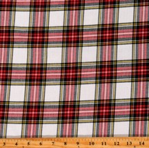 Homespun Classic Plaids Outland Tartans Red Cotton Fabric by the Yard D157.42 - £8.75 GBP