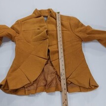 Tabitha Women's Size 2 Wool Blend Terrace House Ruffle Blazer Jacket Mustard image 6