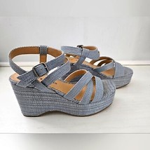 Lucky Brand Womens blue gray color platform strappy sandles size 6M - $540.81 MXN
