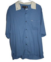 Nat Nast Luxury Originals Light Blue Silk Pocketed Short Sleeve Shirt Sz... - $31.50