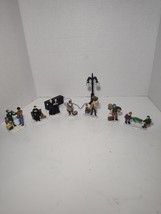 Lot of 9 Christmas Village Accessories - People and Battery Operated Lam... - $16.82