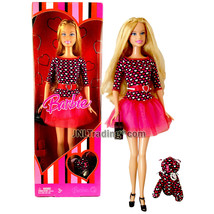 Year 2007 XO Valentine 12&quot; Doll Caucasian Model BARBIE M0926 in Pink Heart Dress - £40.05 GBP