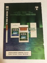 2001 Kool Cigarettes Vintage Print Ad pa27 - $7.91