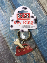 101 dalmatians metal keychain Dog Bone / Bowl Vintage Disney - £6.27 GBP