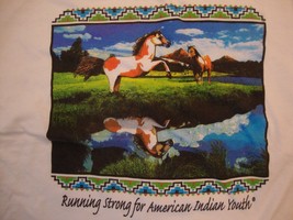 Vintage Indian Native American Indian Youth White Cotton T Shirt Size L - $16.82