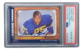 Lamar Lundy Signed LA Rams 2004 Topps #LL Trading Card PSA/DNA Gem MT 10 - £146.85 GBP