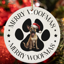 Merry Woofmas Belgian Malinois Dog Paw Lover Christmas Ornament Gift Tre... - $15.79